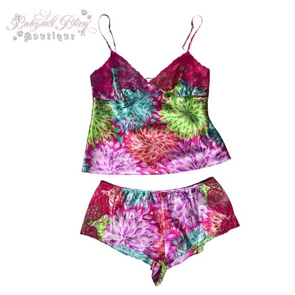 La SENZA Other - La senza 2 piece set tank top and shorts pajamas lounge fireworks floral shiny